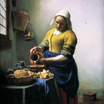 Vermeer-Milkmaid, 46x41, Rijksmuseum, Amsterdam倒牛奶